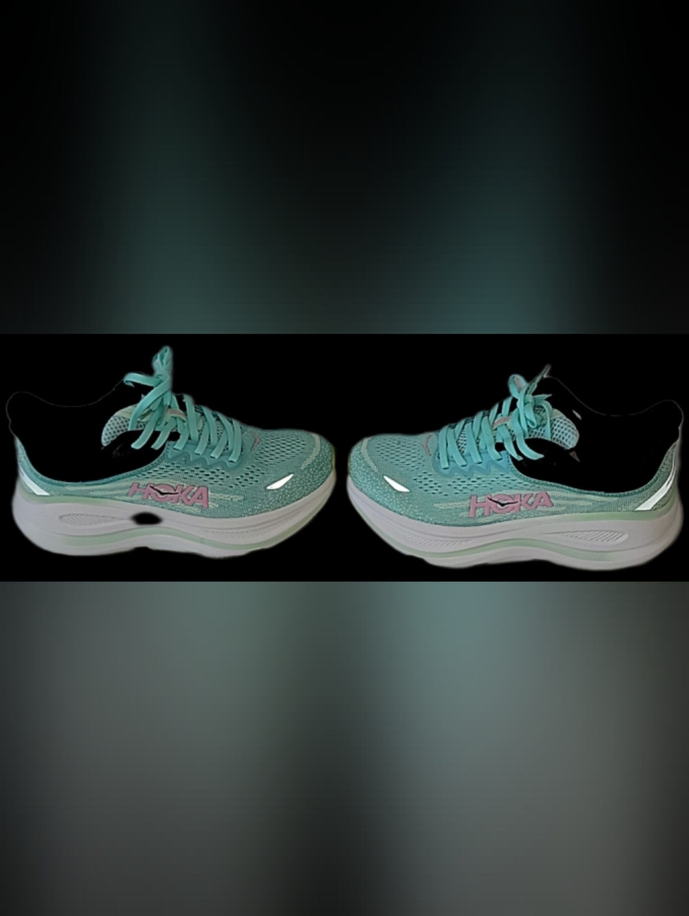 "WIDE" Hoka Bondi 9 Women's Teal and Pink Running Shoes BRAND NEW MULTIPLE SIZES - Picture 4 of 14